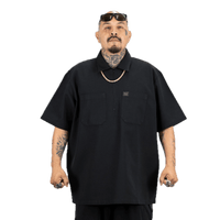 FB COUNTY Short Sleeve Zip Shirt - Black